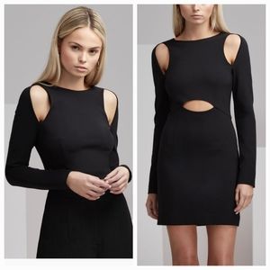 NWT Finders Keepers Leon Long Sleeve Cut Out Dress - Black